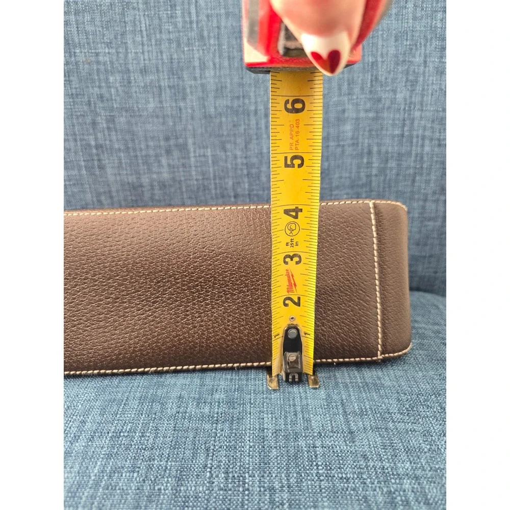 Kate Spade Brown Pebbled Leather‎ Baguette Shoulder Bag White Stitching